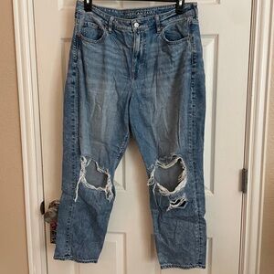 American Eagle Distressed Denim Mom Jeans